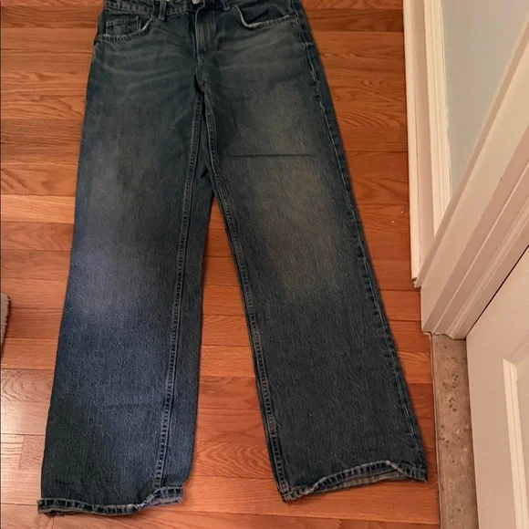 Zara Dark Blue Wide Leg Jeans - Picture 3 of 4